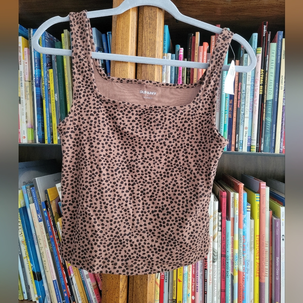 Leopard Print Ribbed Crop Top from Old Navy NWT